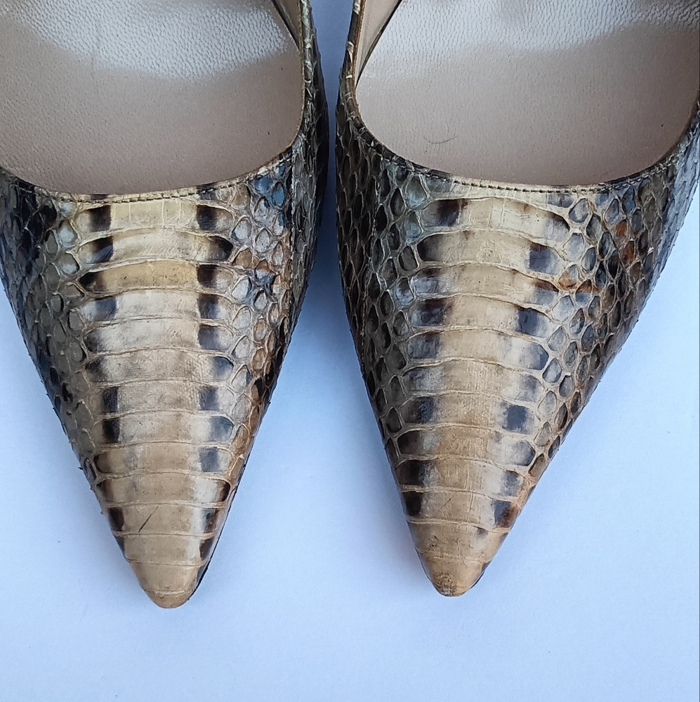 Manolo Blahnik Snake Skin Heels - Picture 8 of 11